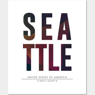 Seattle city typography Posters and Art
